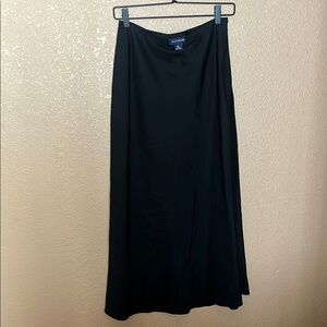 Ann Taylor 100% Silk Black Maxi Skirt